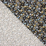 Percal de coton imprimé floral fond noir - Ribes y Casals