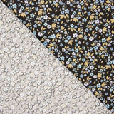 Percal de coton imprimé floral fond noir - Ribes y Casals