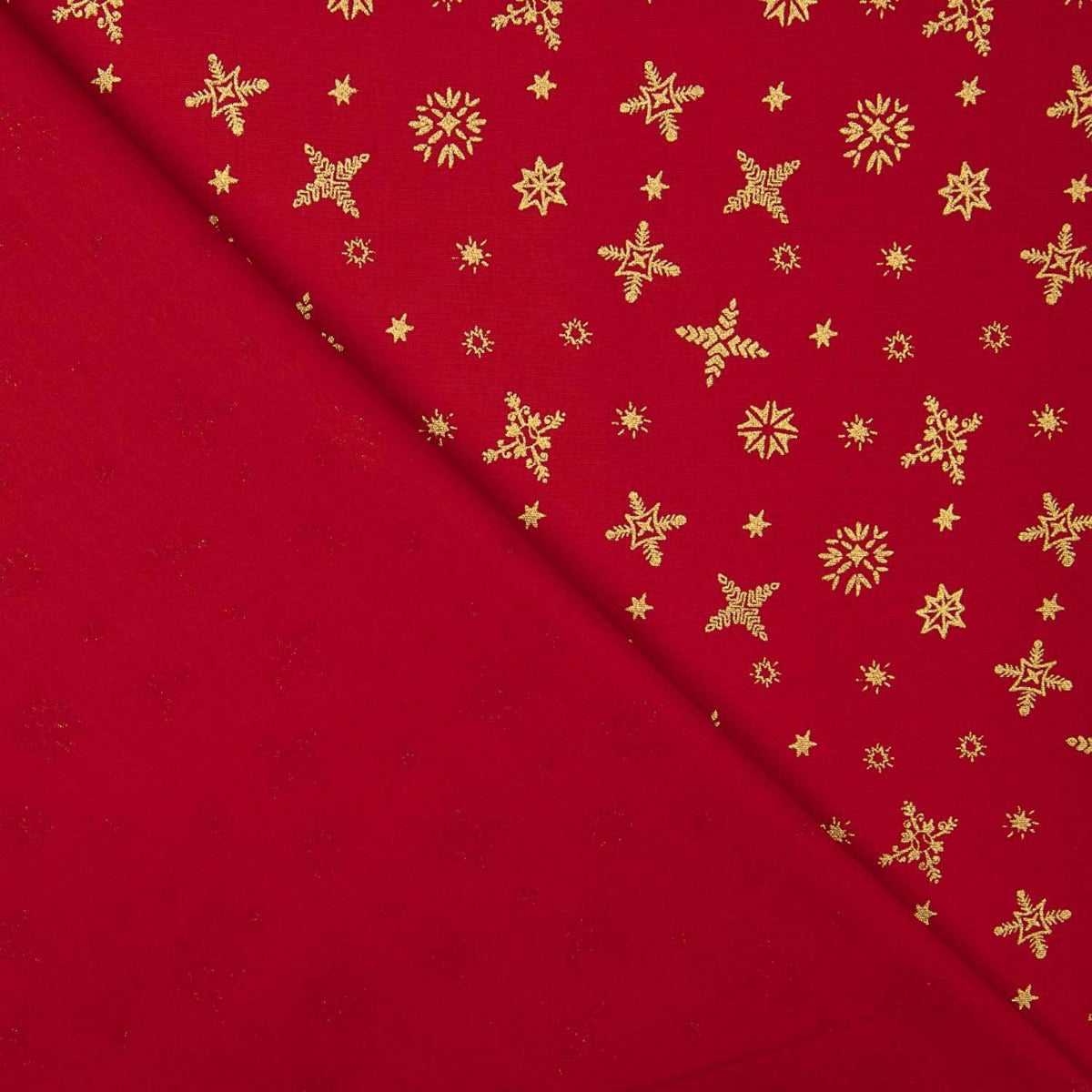 Popelín Estampado Copos de Oro Rojo - Ribes y Casals