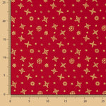 Popelín Estampado Copos de Oro Rojo - Ribes y Casals