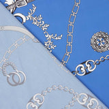 Satin de polyester bleu Royal Chains - Ribes y Casals