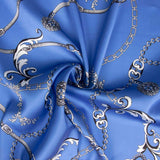 Satin de polyester bleu Royal Chains - Ribes y Casals