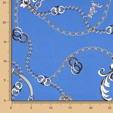 Satin de polyester bleu Royal Chains - Ribes y Casals