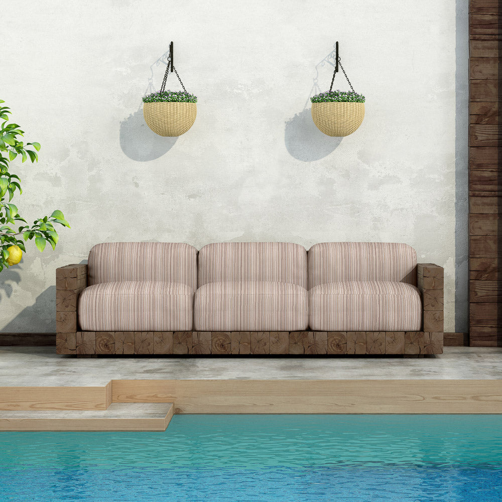 Tissu Extérieur Téflon Petite Rayure marron - Ribes y Casals