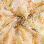 Strass Tulle Blanc Imprimé Floral Tons Naturels - Ribes y Casals