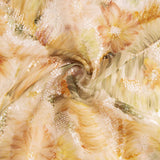 Strass Tulle Blanc Imprimé Floral Tons Naturels - Ribes y Casals