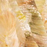 Strass Tulle Blanc Imprimé Floral Tons Naturels - Ribes y Casals