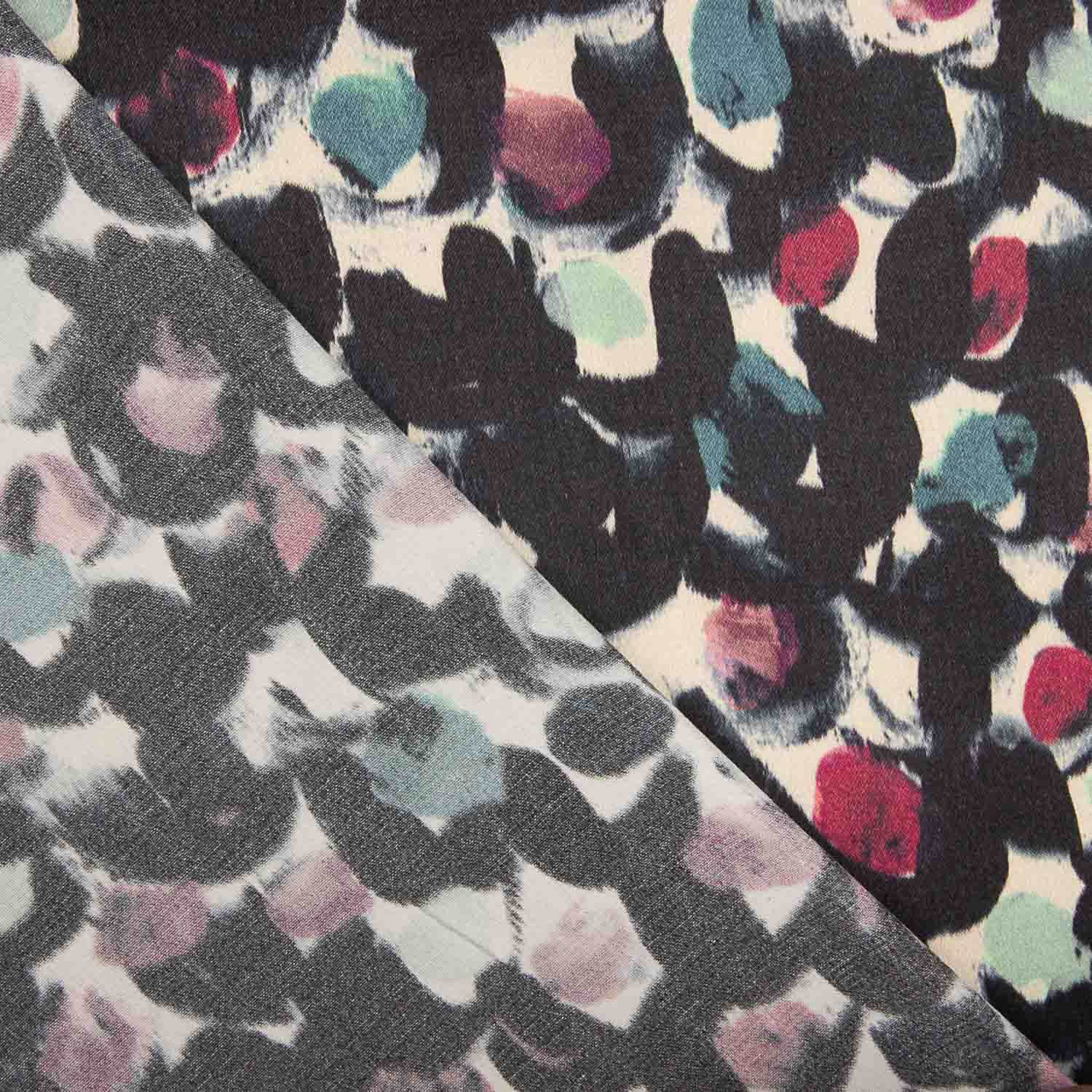 Satin polyester imprimé « Pinceladas Nocturnas » - Ribes y Casals