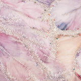 Strass Tulle Blanc Feuilles Multicolores Élégantes - Ribes y Casals