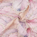 Strass Tulle Blanc Feuilles Multicolores Élégantes - Ribes y Casals
