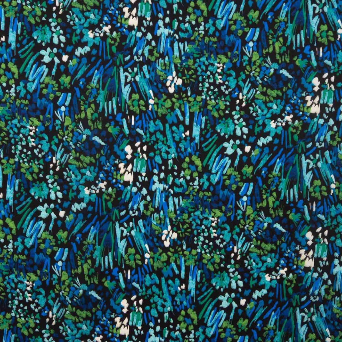 Crêpe léger abstrait bleu nuit et vert - Ribes y Casals