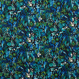 Crêpe léger abstrait bleu nuit et vert - Ribes y Casals