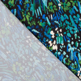 Crêpe léger abstrait bleu nuit et vert - Ribes y Casals