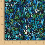 Crêpe léger abstrait bleu nuit et vert - Ribes y Casals