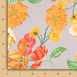 Viscose Georgette Fleurs Gris - Ribes y Casals