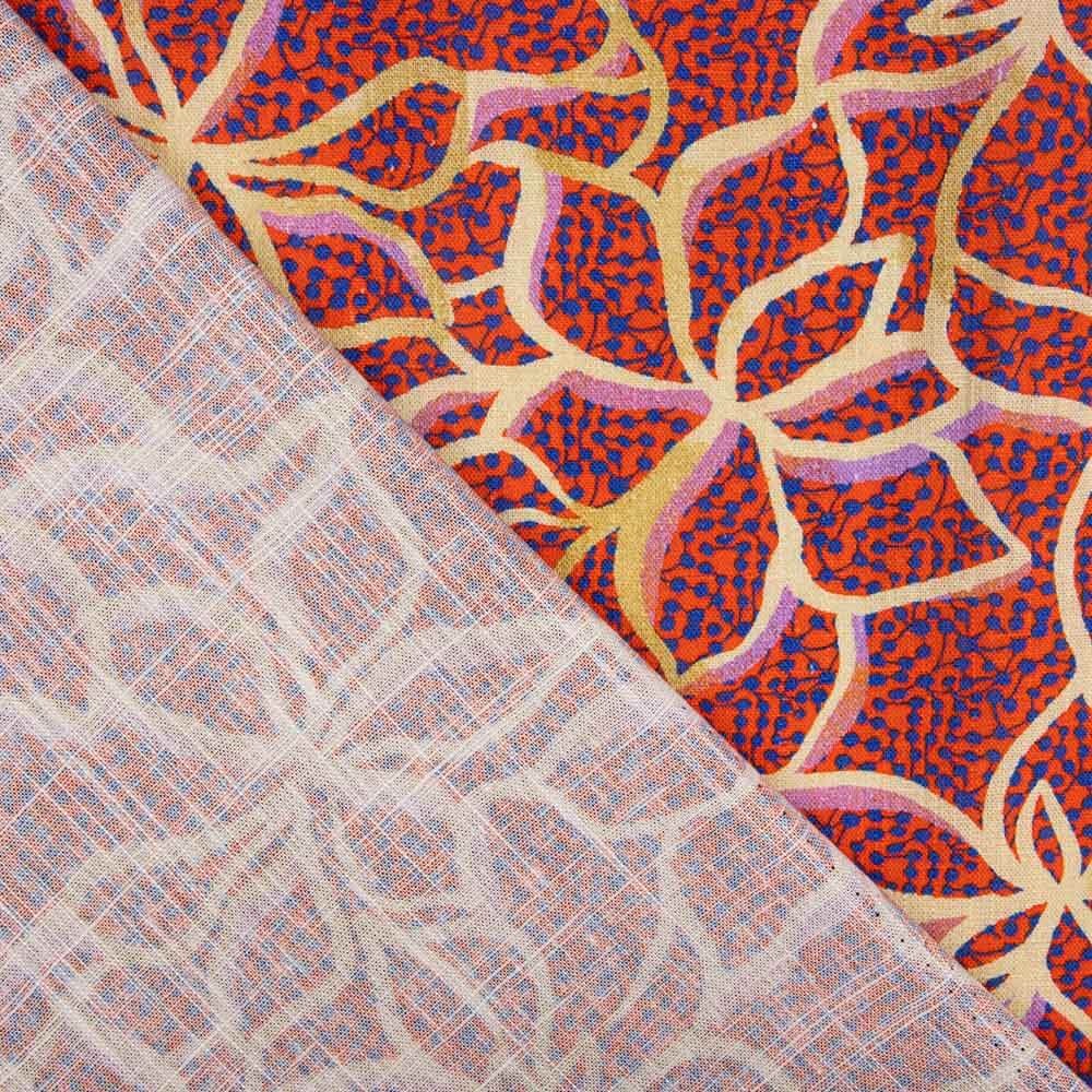 Viscose Rustique Fleurs Rouge - Ribes y Casals