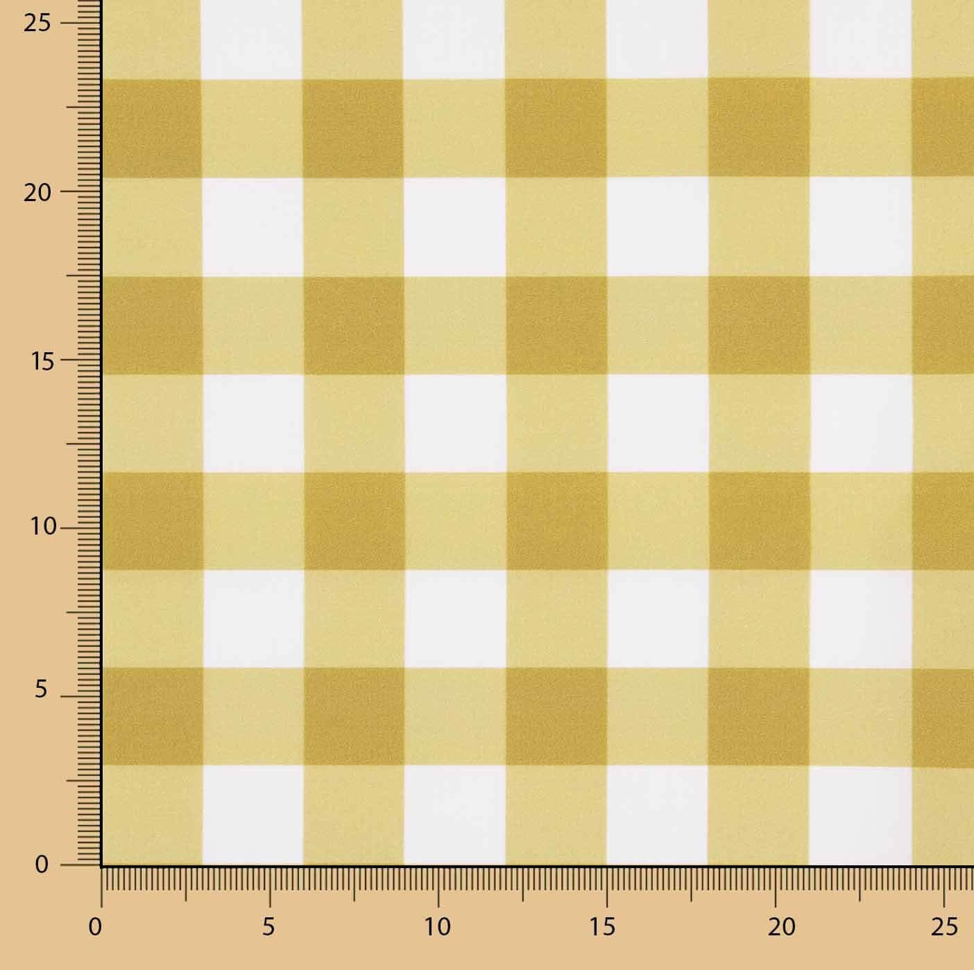 Percal imprimé à carreaux ocres - Ribes y Casals