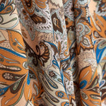Crêpe léger terracotta et bleu paisley - Ribes y Casals
