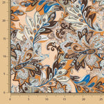 Crêpe léger terracotta et bleu paisley - Ribes y Casals