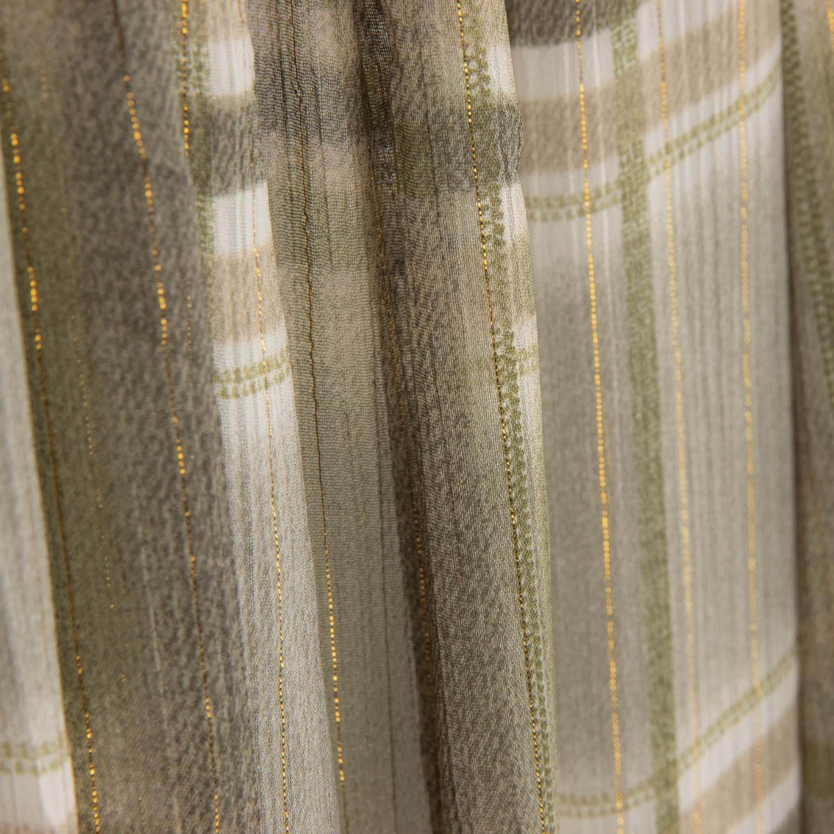 Gaze polyester froissée à carreaux lurex - Ribes y Casals