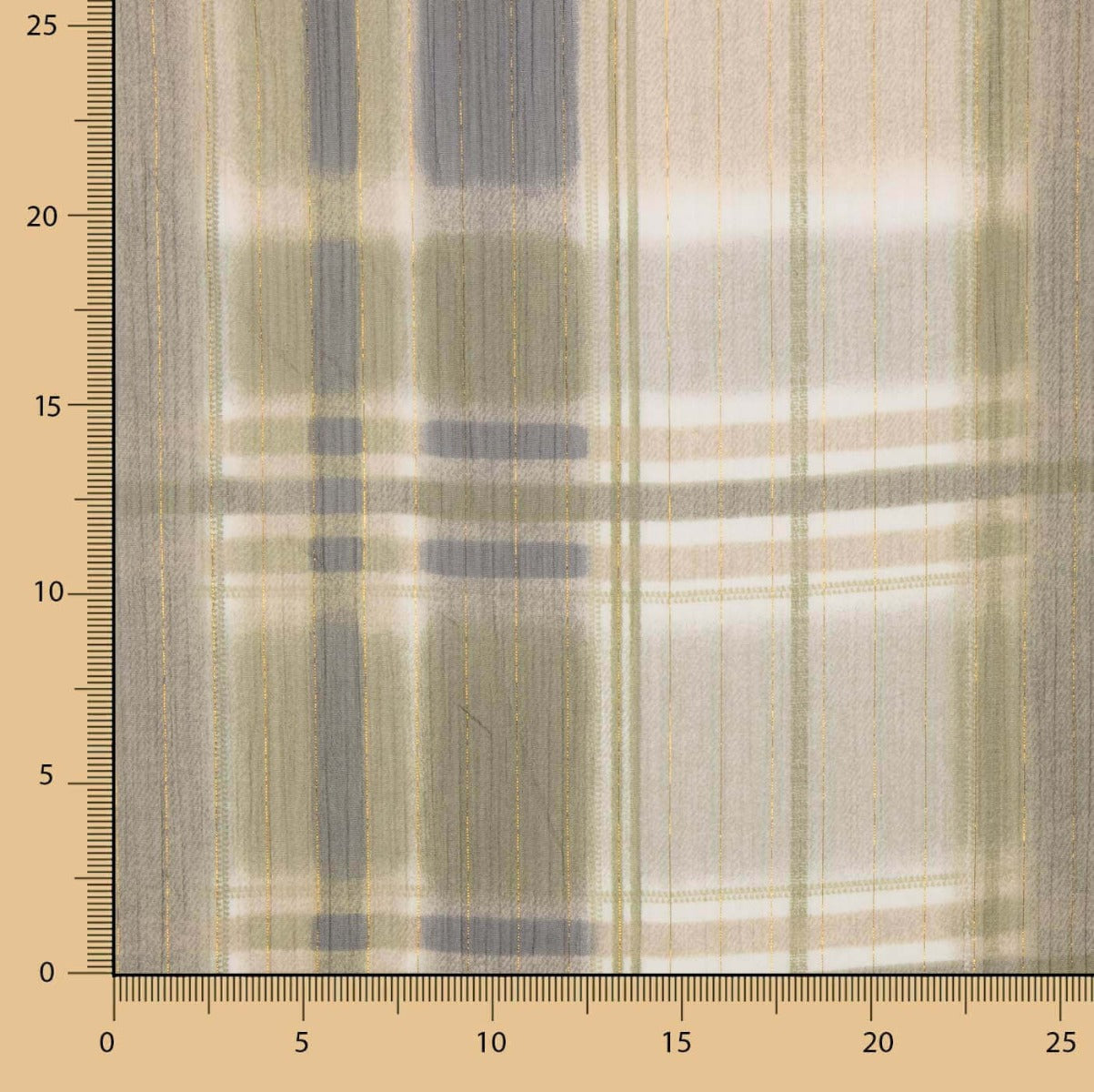 Gaze polyester froissée à carreaux lurex - Ribes y Casals