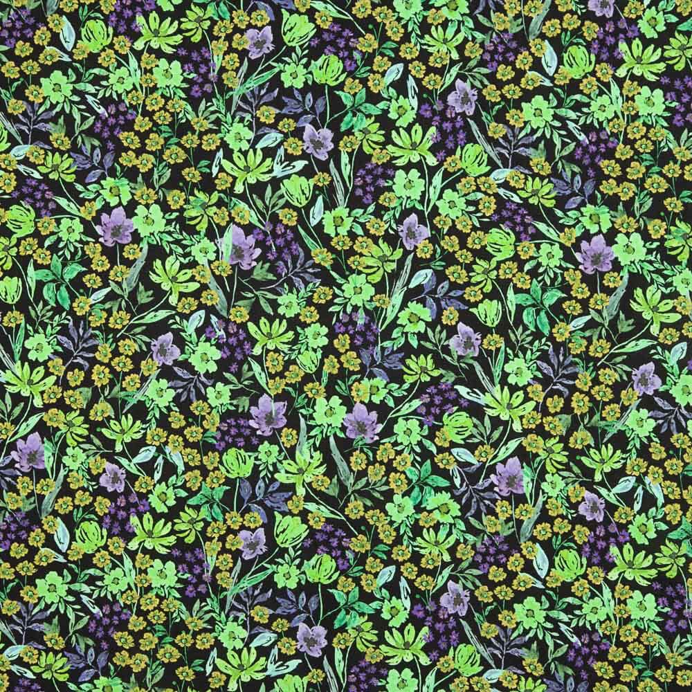 Viscose Pétunia Fleur Vert - Ribes y Casals