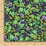 Viscose Pétunia Fleur Vert - Ribes y Casals
