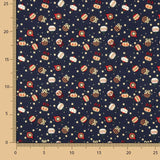 Popeline de Noël imprimée boules nuit vintage - Ribes y Casals