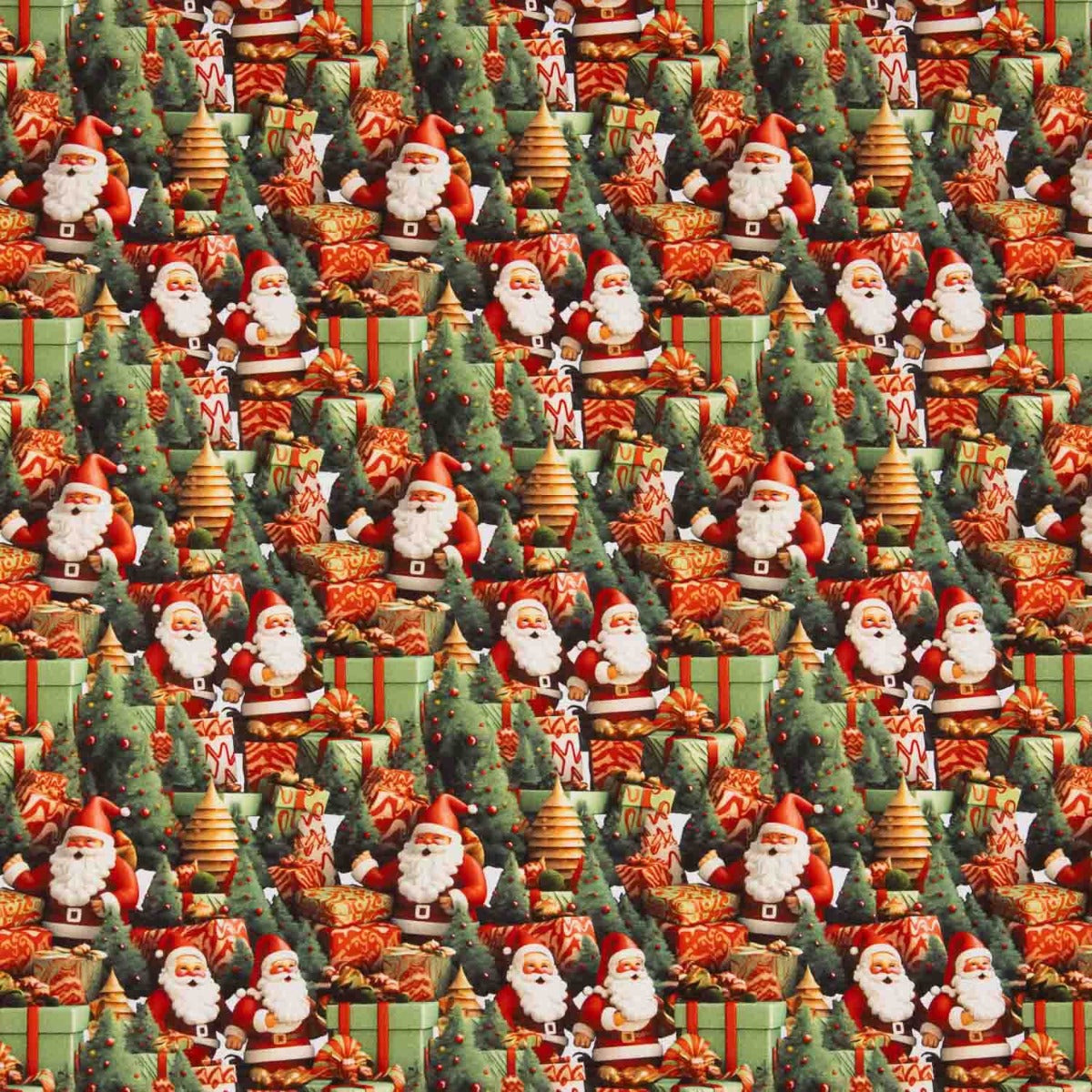 Popeline de coton Christmas Santa Claus - Ribes y Casals