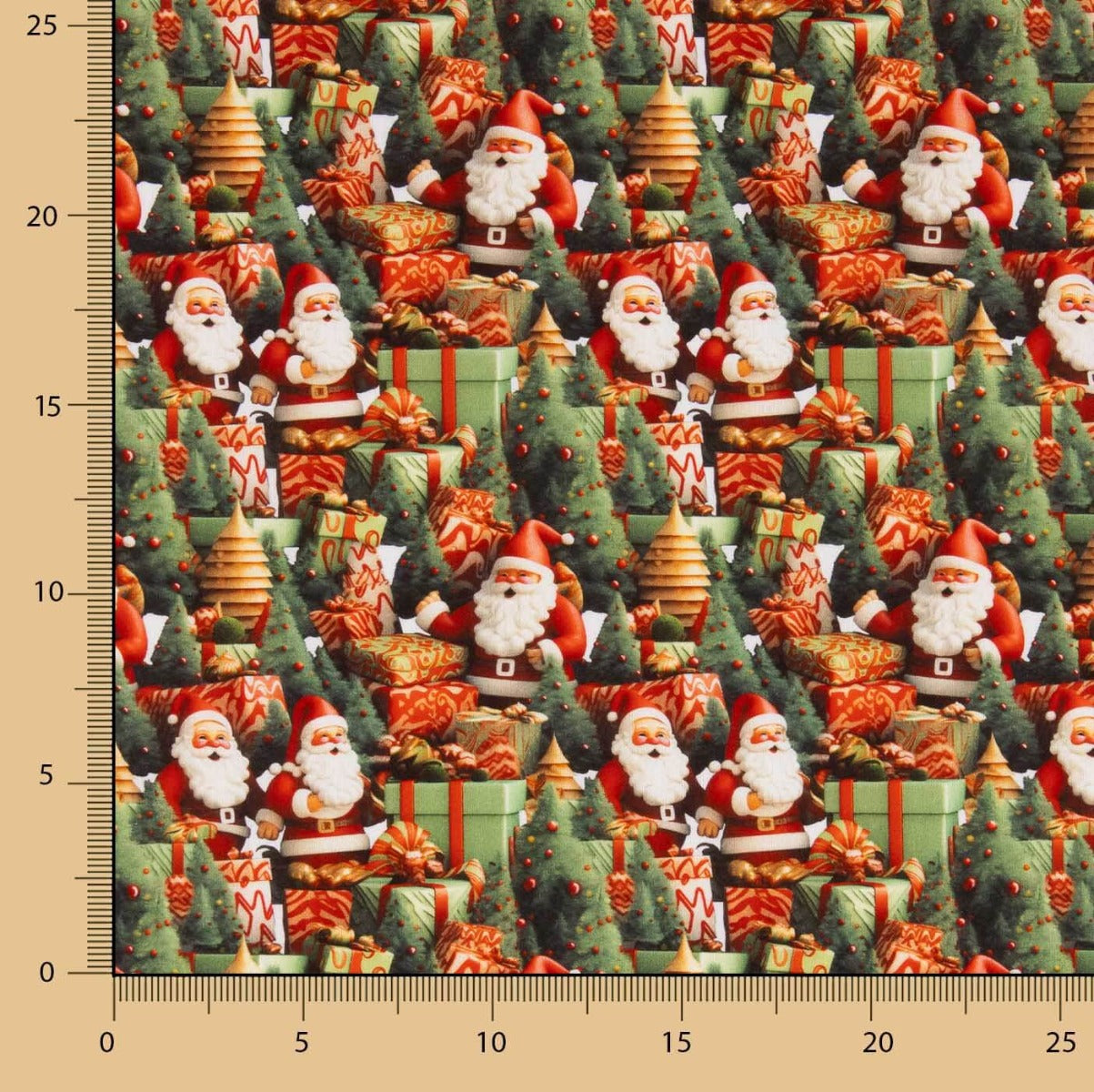 Popeline de coton Christmas Santa Claus - Ribes y Casals