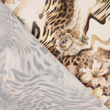 Crêpe léger imprimé animalier floral beige - Ribes y Casals