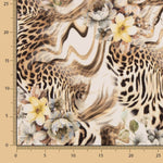 Crêpe léger imprimé animalier floral beige - Ribes y Casals