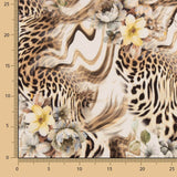 Crêpe léger imprimé animalier floral beige - Ribes y Casals