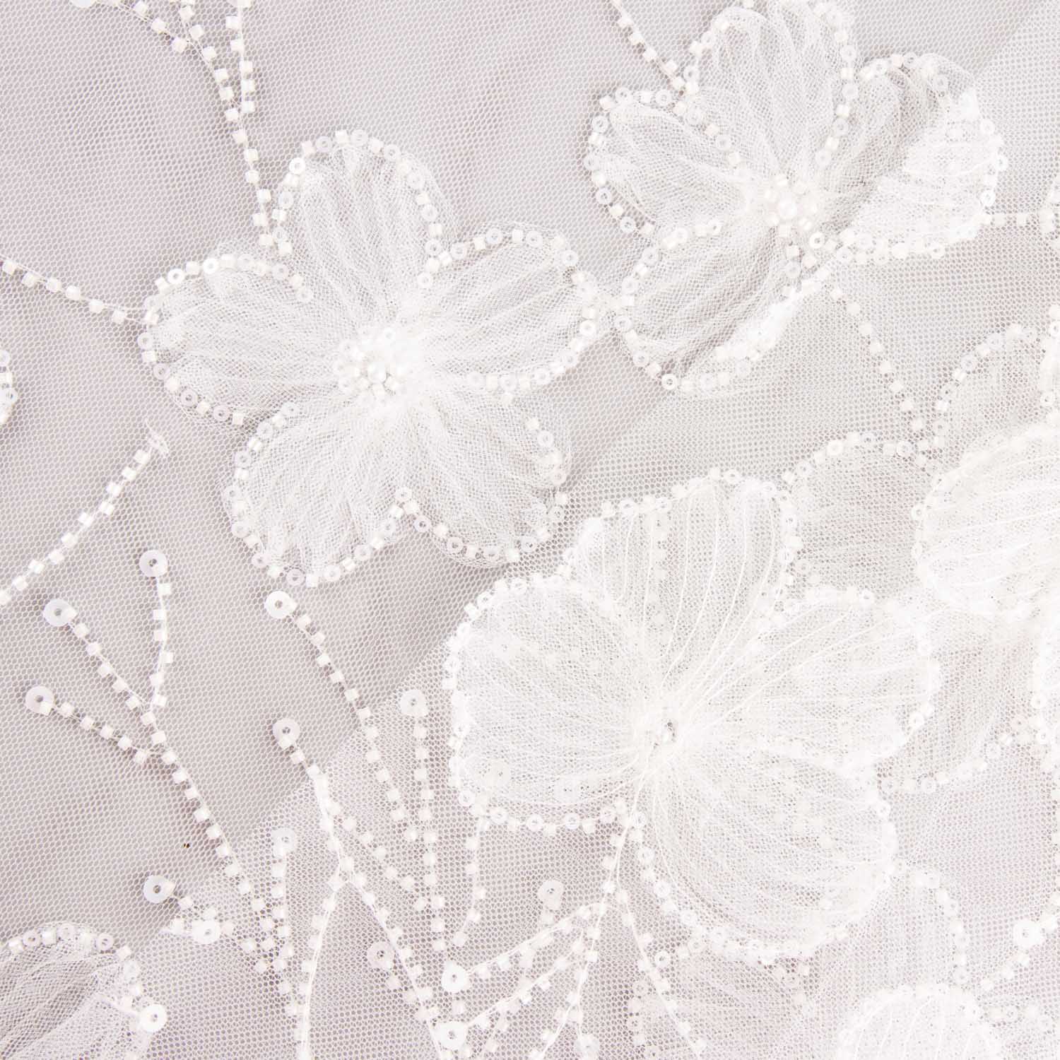 Robe de mariée en tulle blanc avec fleurs brodées « Elegance » - Ribes y Casals