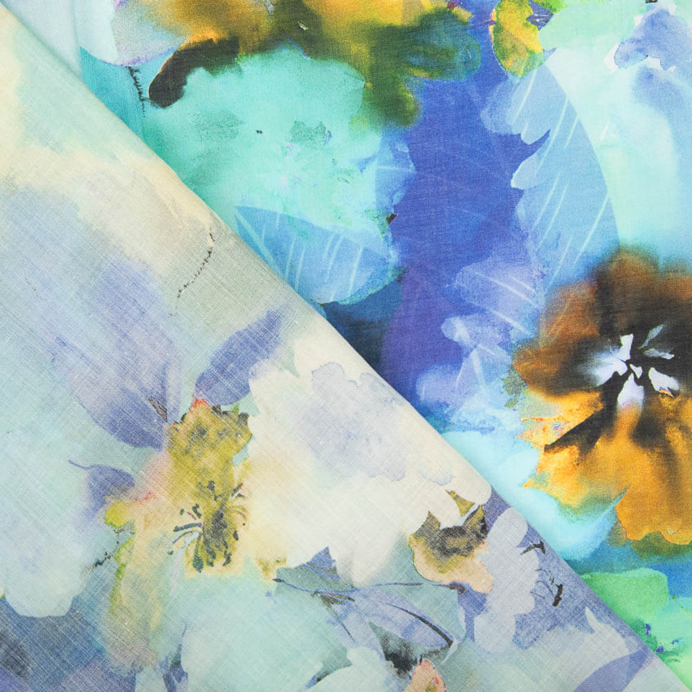 Voile de Coton Bleu Sauvage - Ribes y Casals