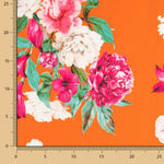 Satin imprimé cretonne orange - Ribes y Casals
