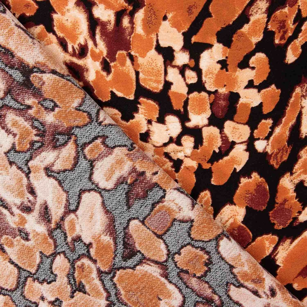 Crêpe de viscose Bruma – Imprimé orange vif - Ribes y Casals