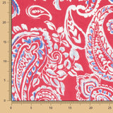 Mousseline de viscose corail Paisley - Ribes y Casals