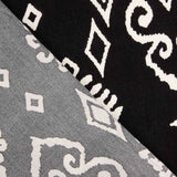 Bambula en viscose imprimée, motif ethnique monochrome - Ribes y Casals