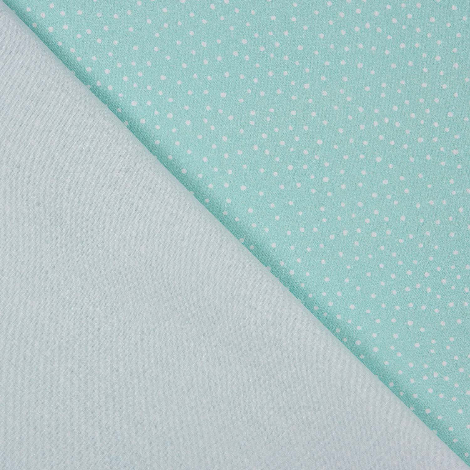 Percal imprimé à pois blancs et turquoise - Ribes y Casals