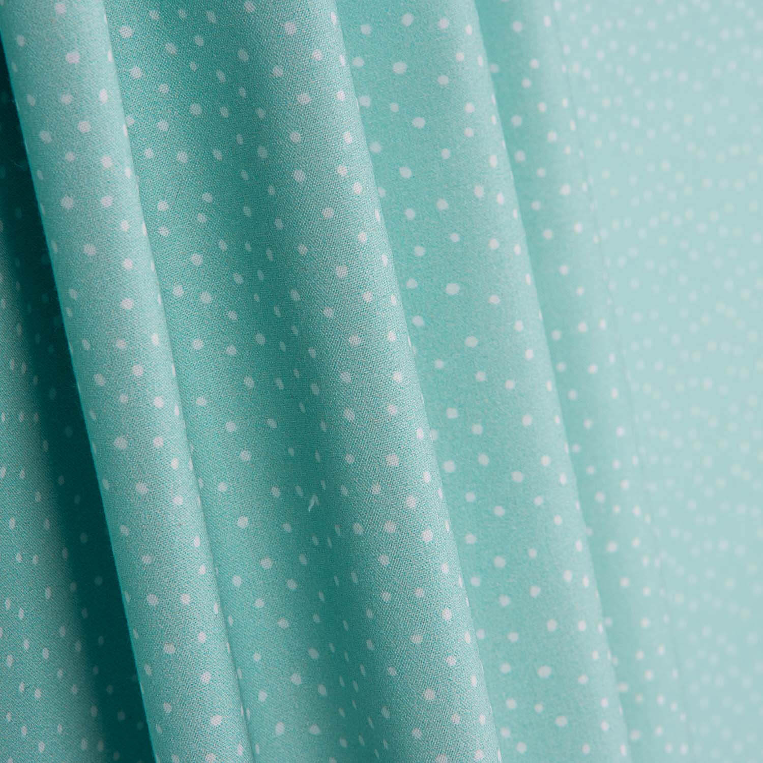 Percal imprimé à pois blancs et turquoise - Ribes y Casals