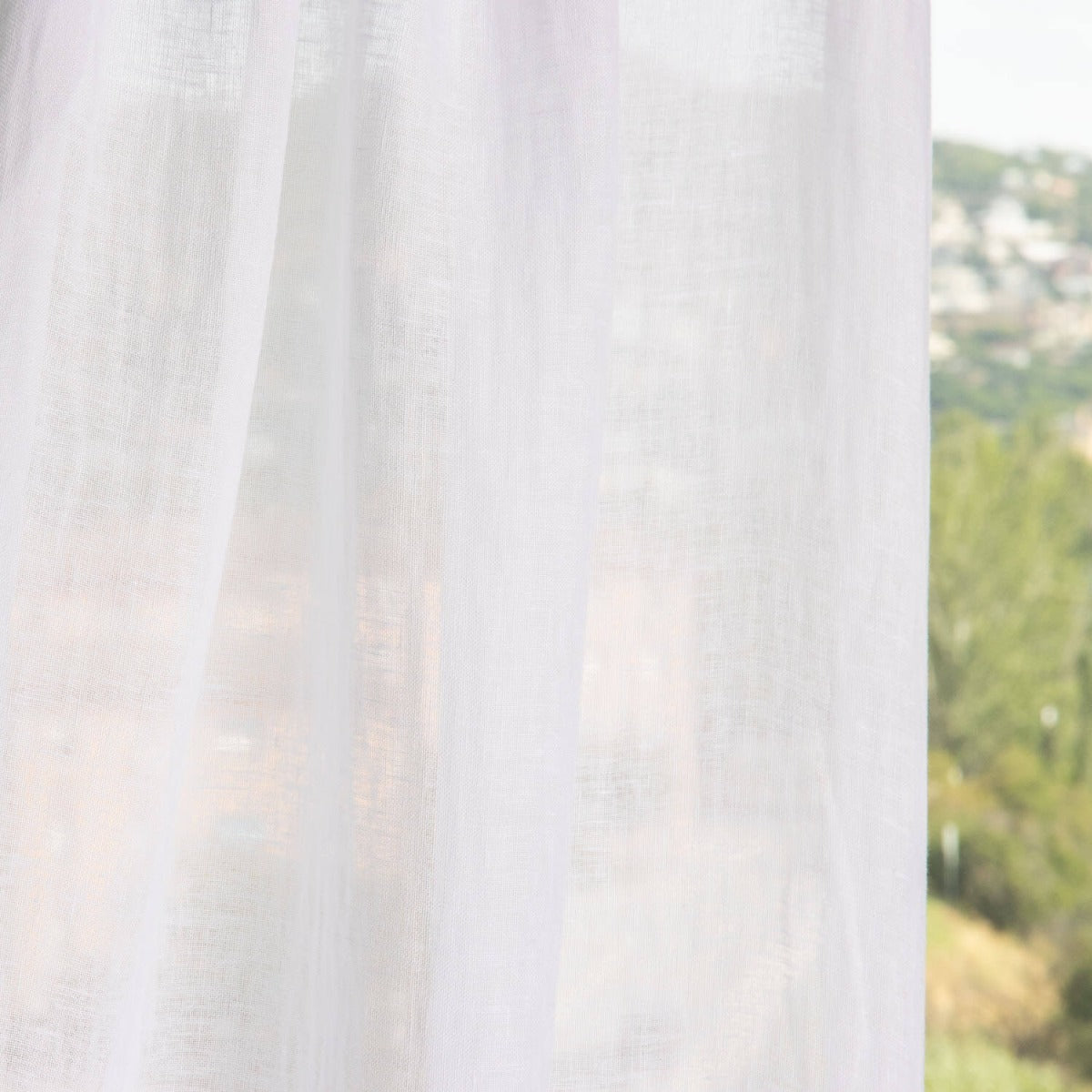 Rideau en voile de lin blanc - Ribes y Casals