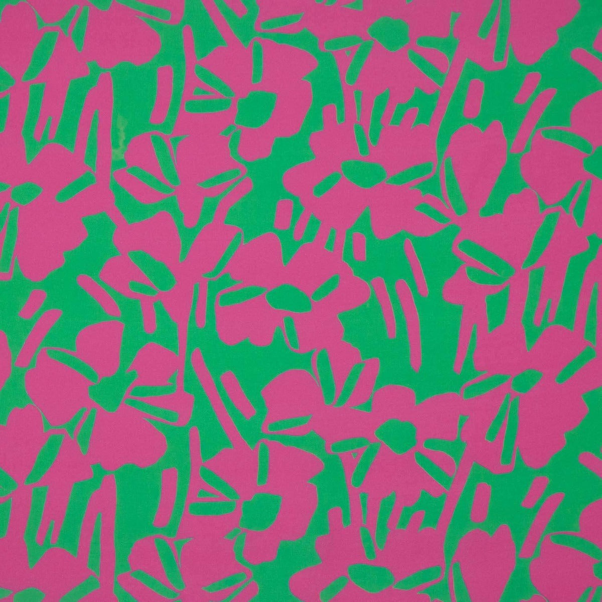 Floral Pop rose et vert viscose - Ribes y Casals