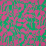 Floral Pop rose et vert viscose - Ribes y Casals