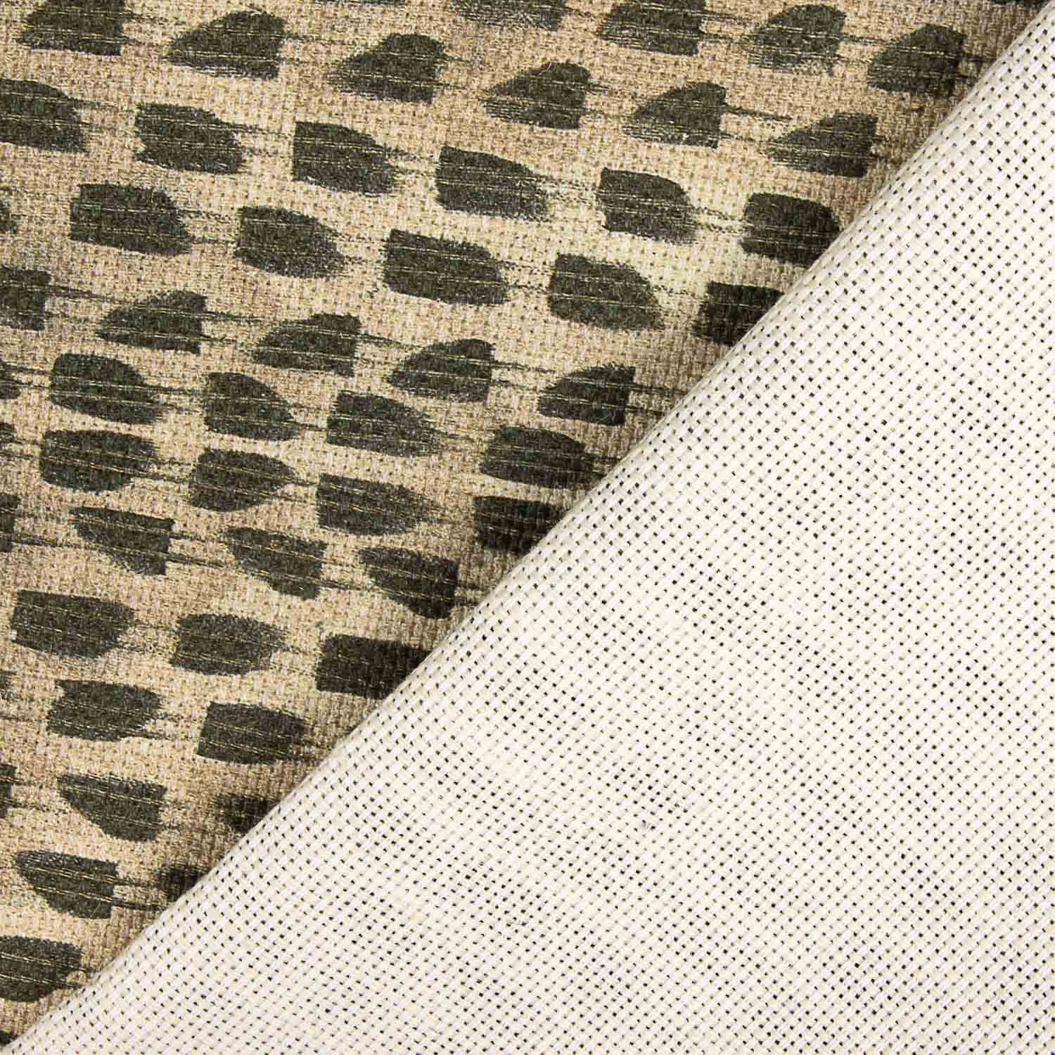 Lin et jute imprimé botanique vert - Ribes y Casals