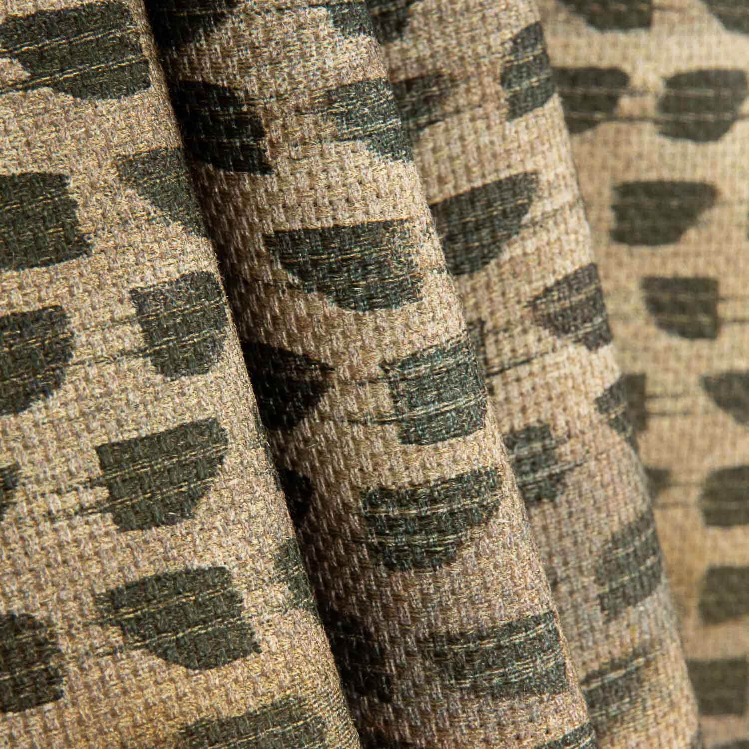 Lin et jute imprimé botanique vert - Ribes y Casals