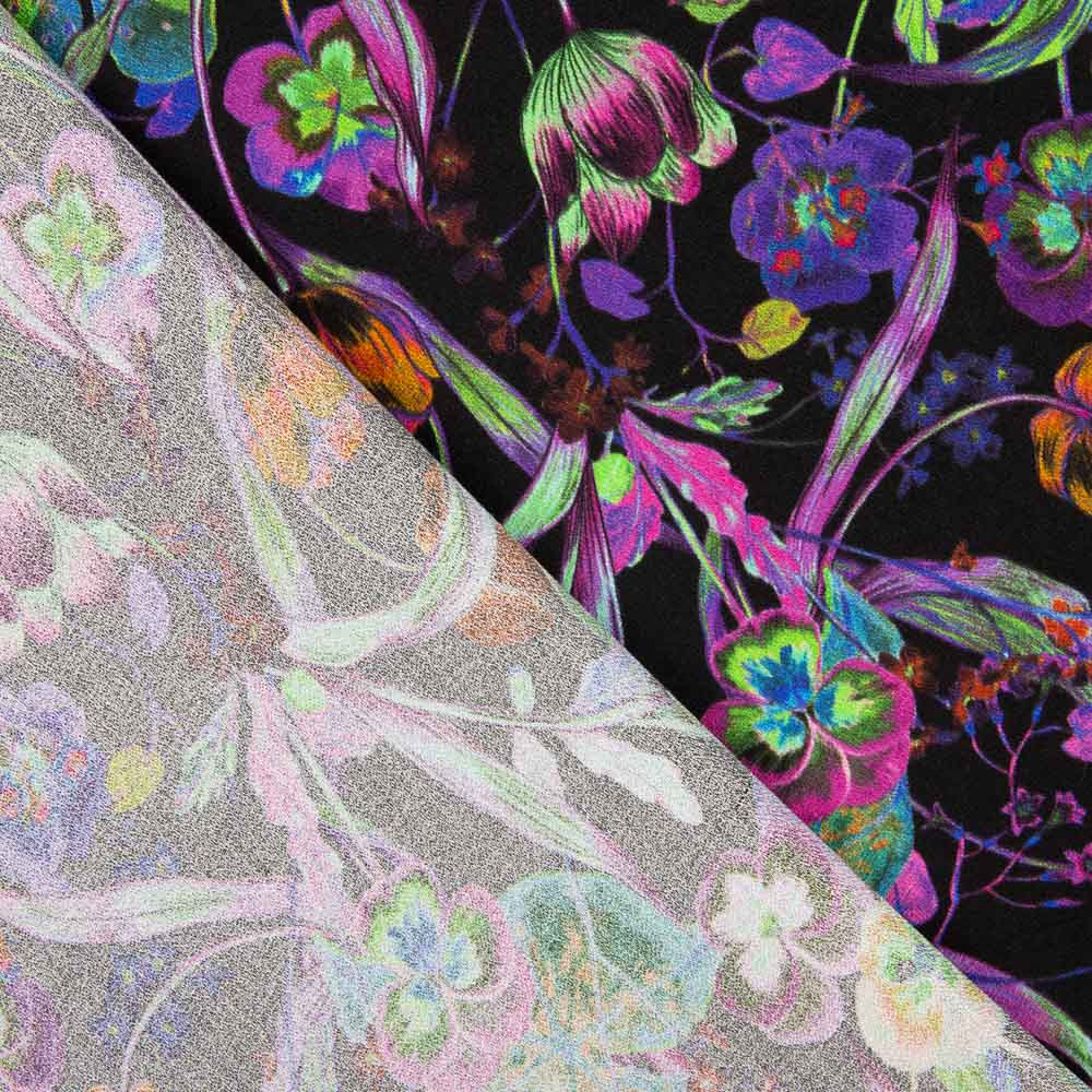 Crêpe Viscose Fleurs Giselle - Ribes y Casals