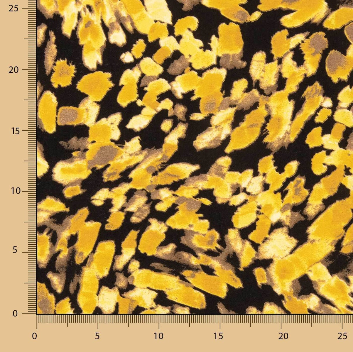 Crêpe de viscose Bruma – Imprimé moutarde doré - Ribes y Casals