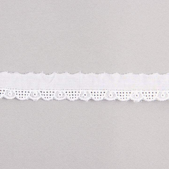 Bande de batiste brodée blanche modèle 27513 – 10 mm - Ribes y Casals