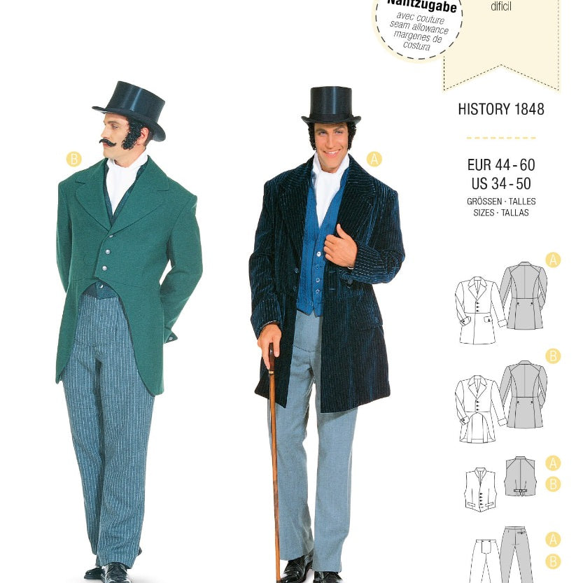 Patrón Burda 2767 Hombre Época - Ribes y Casals